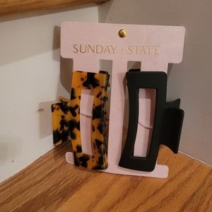 NEW Sunday State 2 Hair Clips made with Recycled Plastic